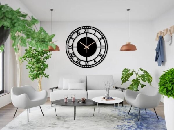 CNC Carved Wooden Wall Clock - Image 2